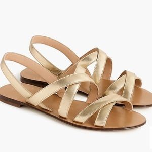 J. Crew Gold Leather Sandals